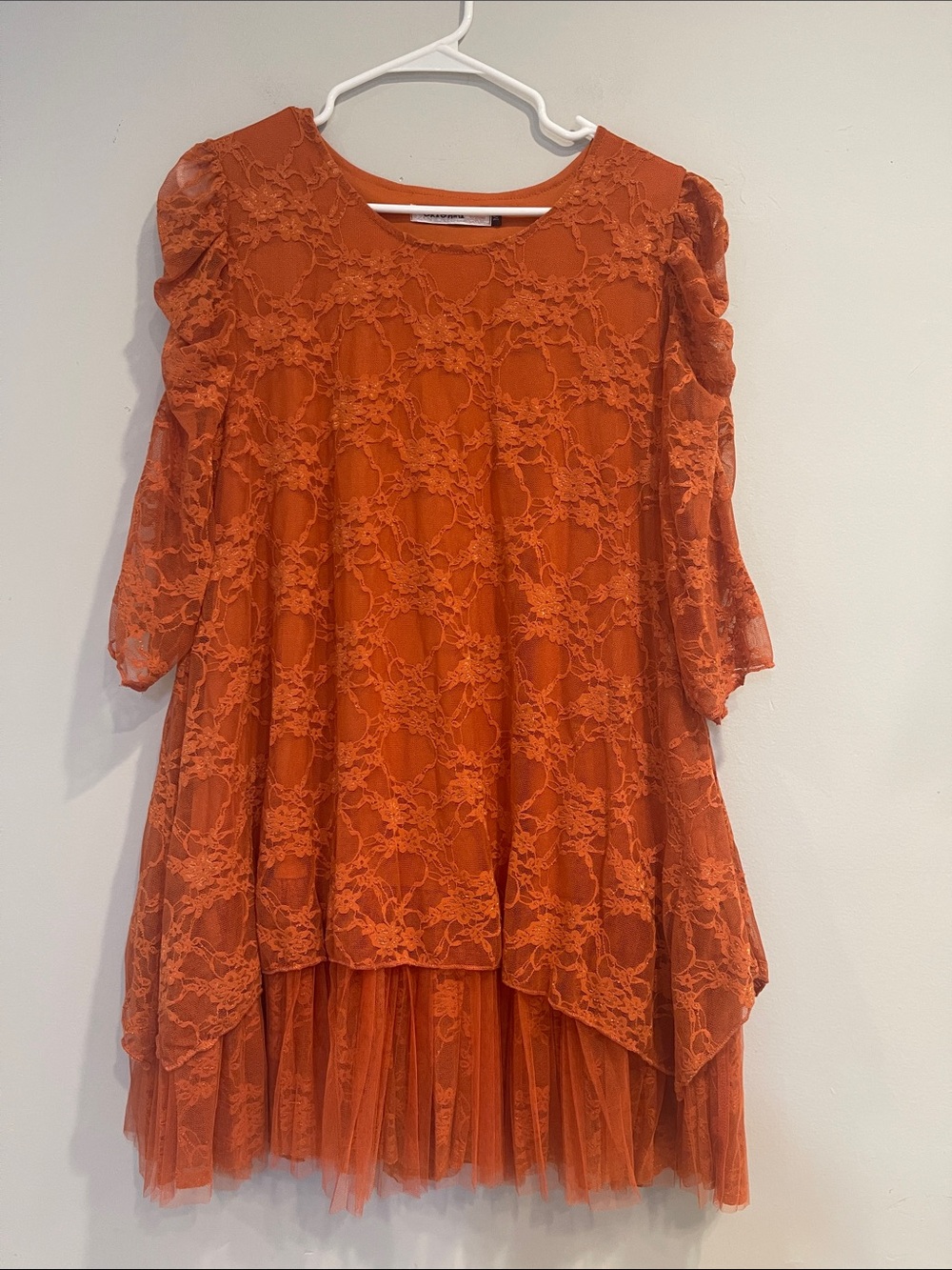 NWOT Origami Lace Overlay Mini Dress Size Medium